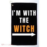 witch costume I'm With The Witch Funny Halloween Golf Towel thumb 0