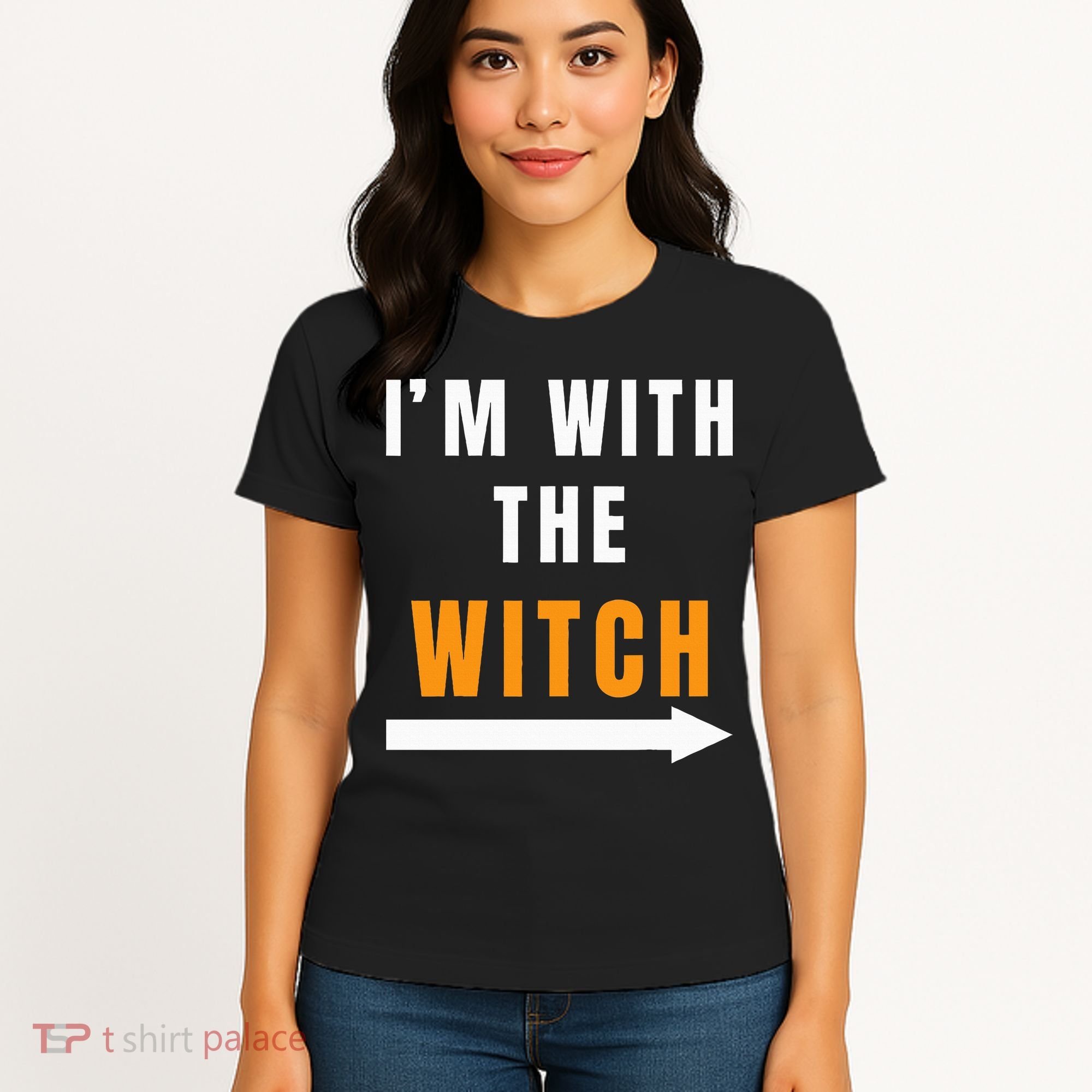 witch costume I'm With The Witch Funny Halloween Women's T-Shirt