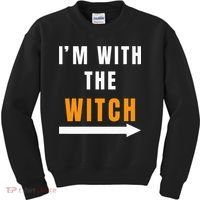 witch costume I'm With The Witch Funny Halloween Kids Sweatshirt thumb 0