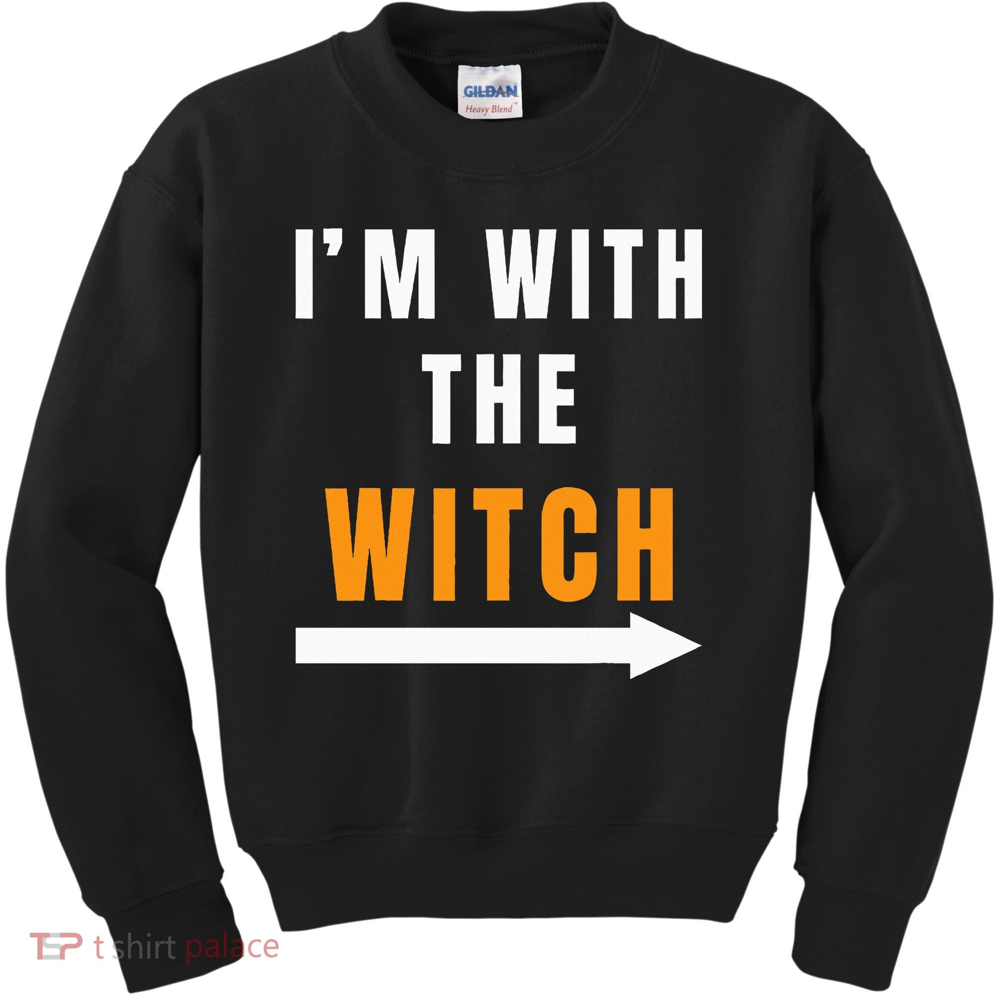 witch costume I'm With The Witch Funny Halloween Kids Sweatshirt