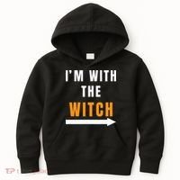 witch costume I'm With The Witch Funny Halloween Kids Hoodie thumb 0