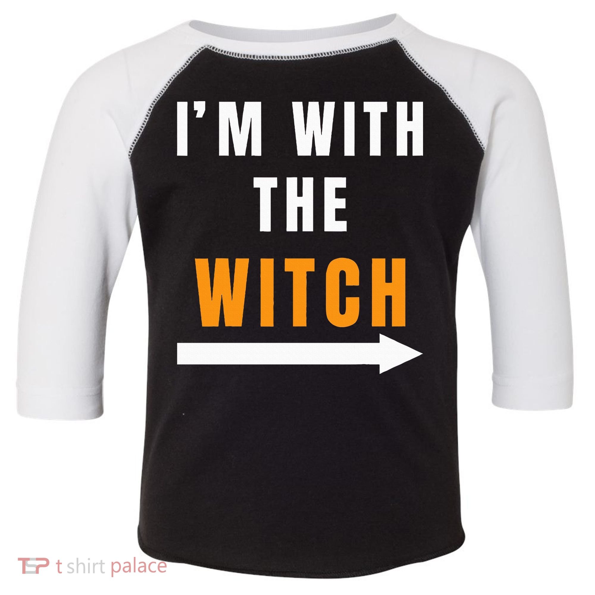 witch costume I'm With The Witch Funny Halloween Toddler Fine Jersey T-Shirt