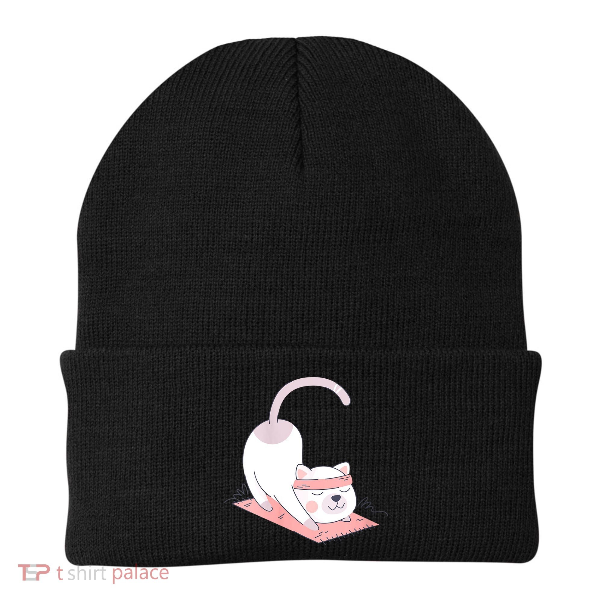 Womens Cat International Yoga Day Beanie