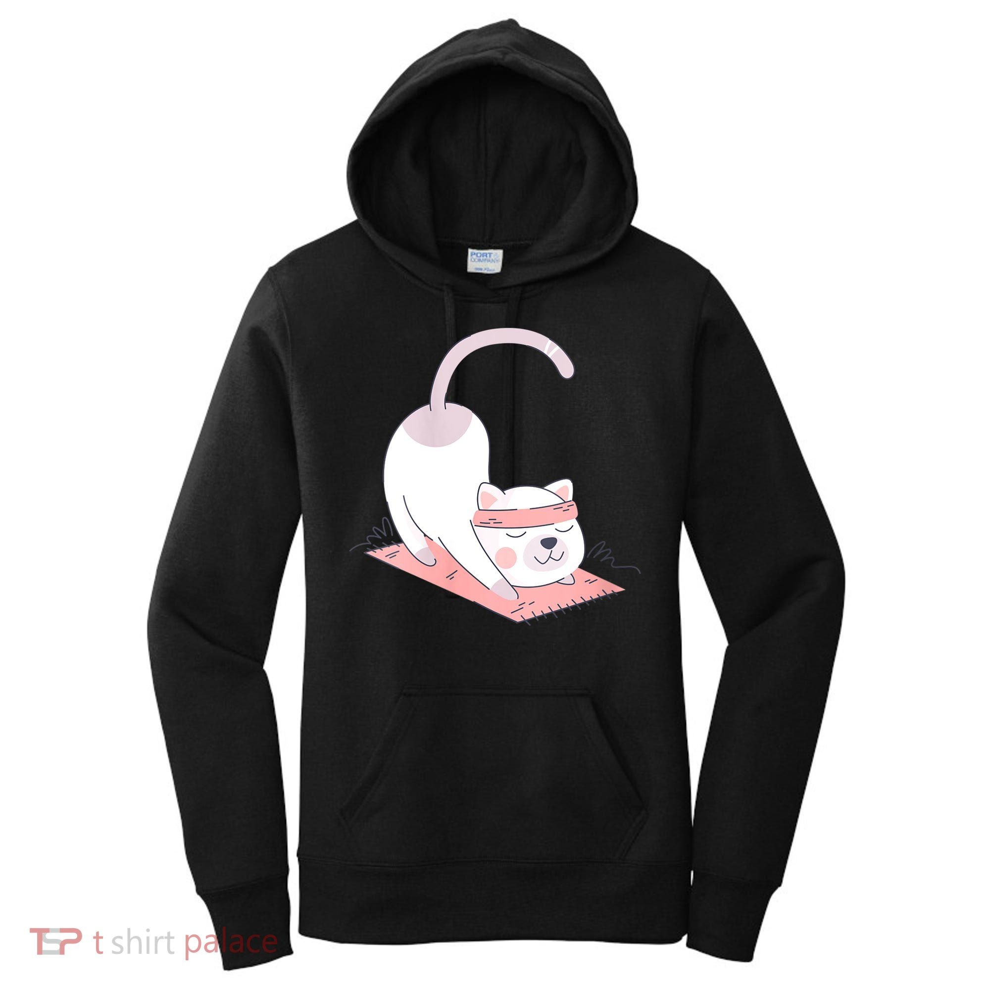Womens Cat International Yoga Day Women's Hoodie