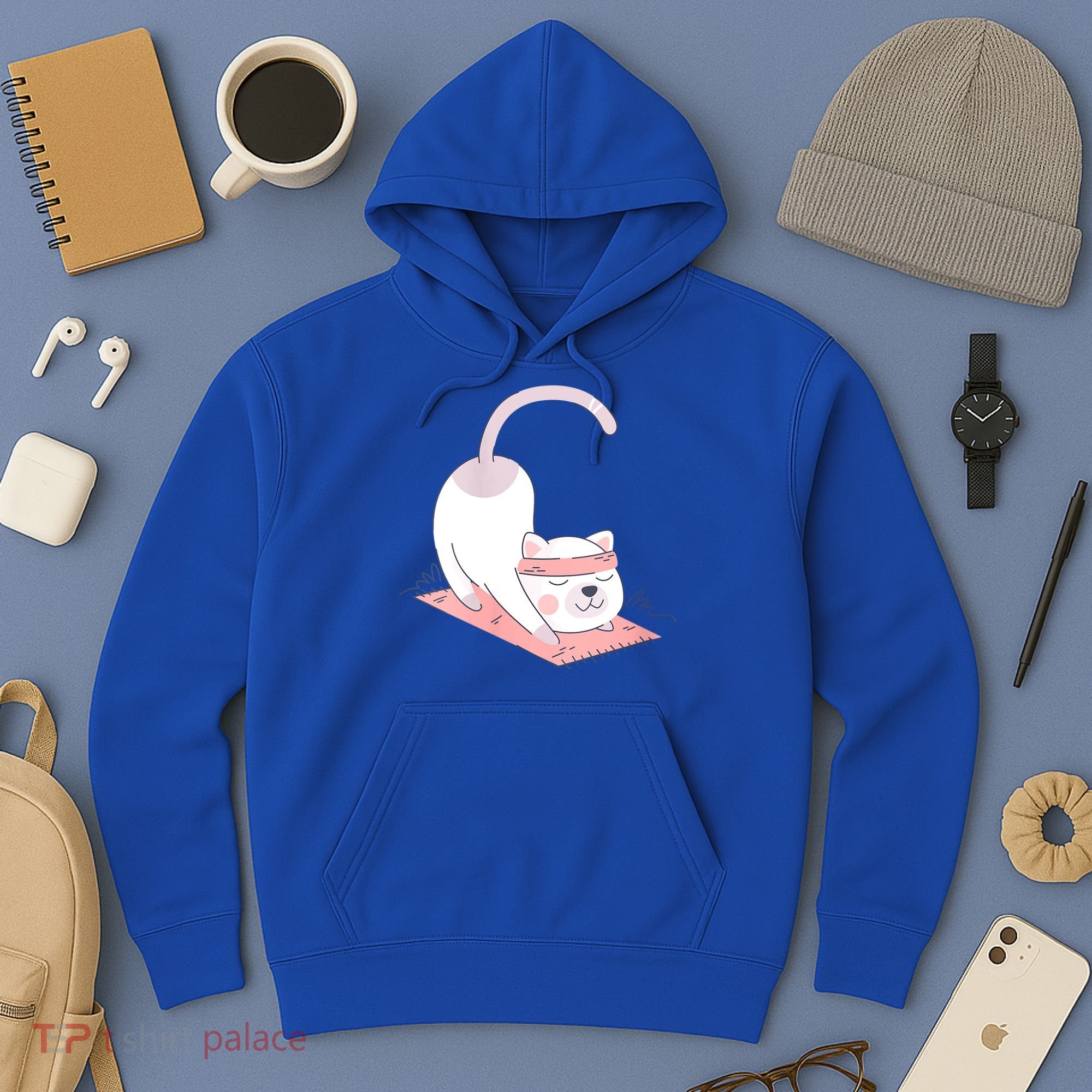 Womens Cat International Yoga Day Hoodie