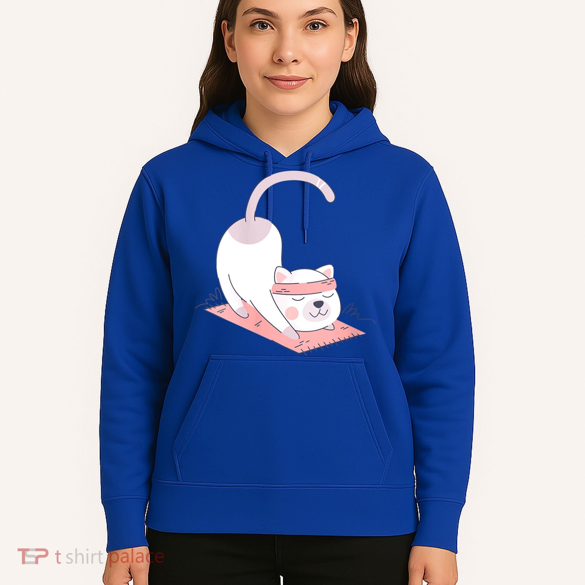 Womens Cat International Yoga Day Hoodie