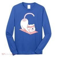 Womens Cat International Yoga Day Long Sleeve Shirt thumb 0