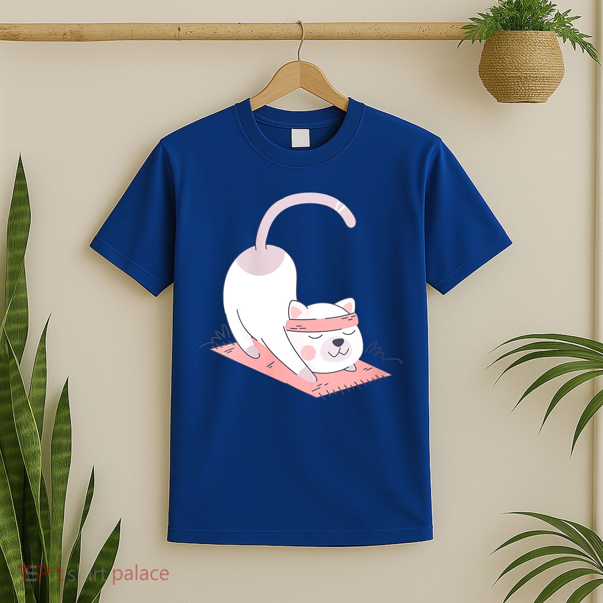 Womens Cat International Yoga Day T-Shirt