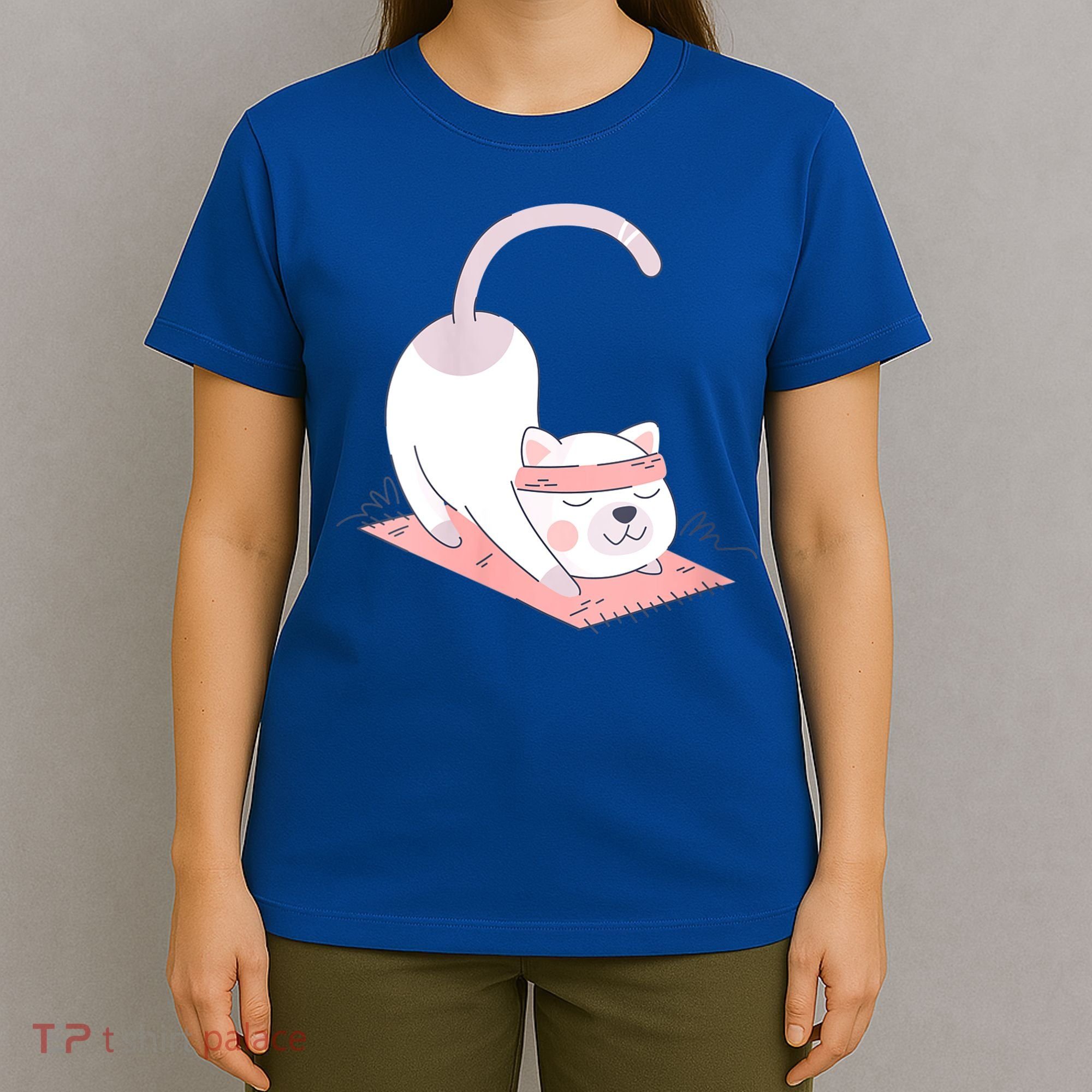 Womens Cat International Yoga Day T-Shirt