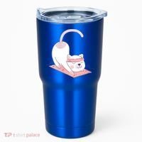 Womens Cat International Yoga Day Tumbler thumb 0