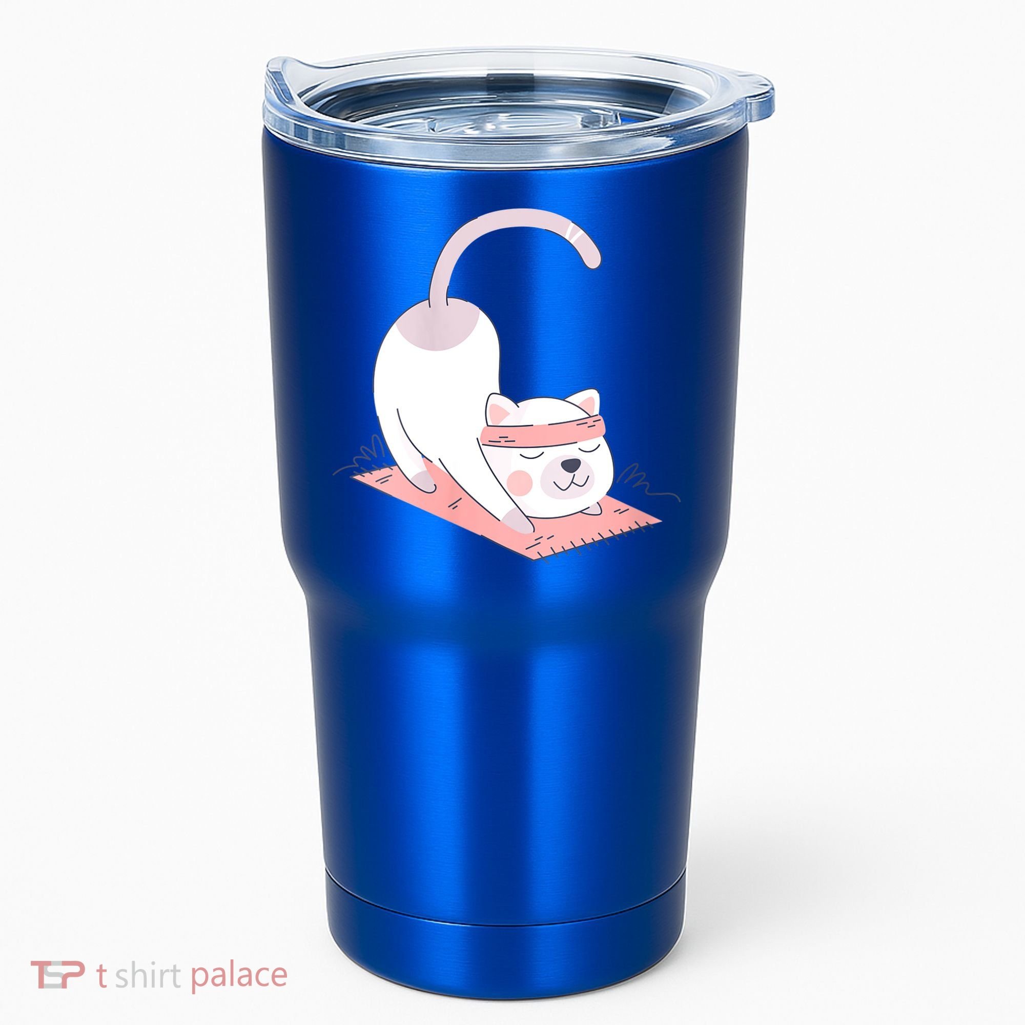 Womens Cat International Yoga Day Tumbler