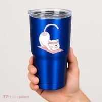 Womens Cat International Yoga Day Tumbler thumb 2