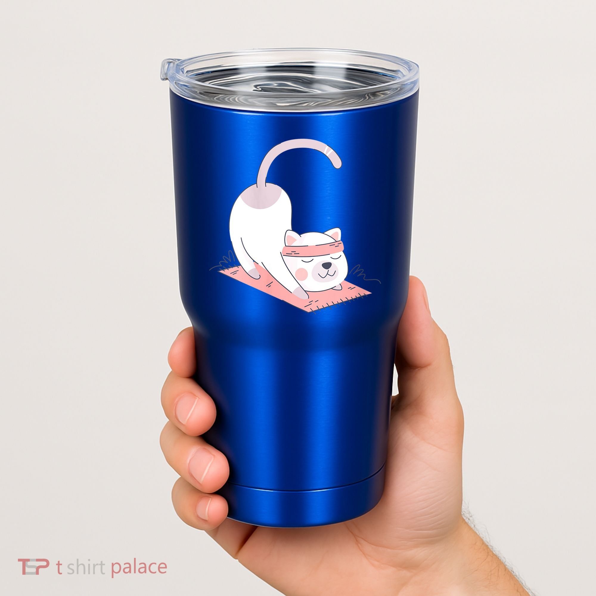 Womens Cat International Yoga Day Tumbler