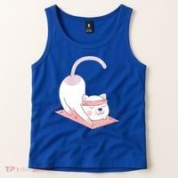 Womens Cat International Yoga Day Tank Top thumb 2