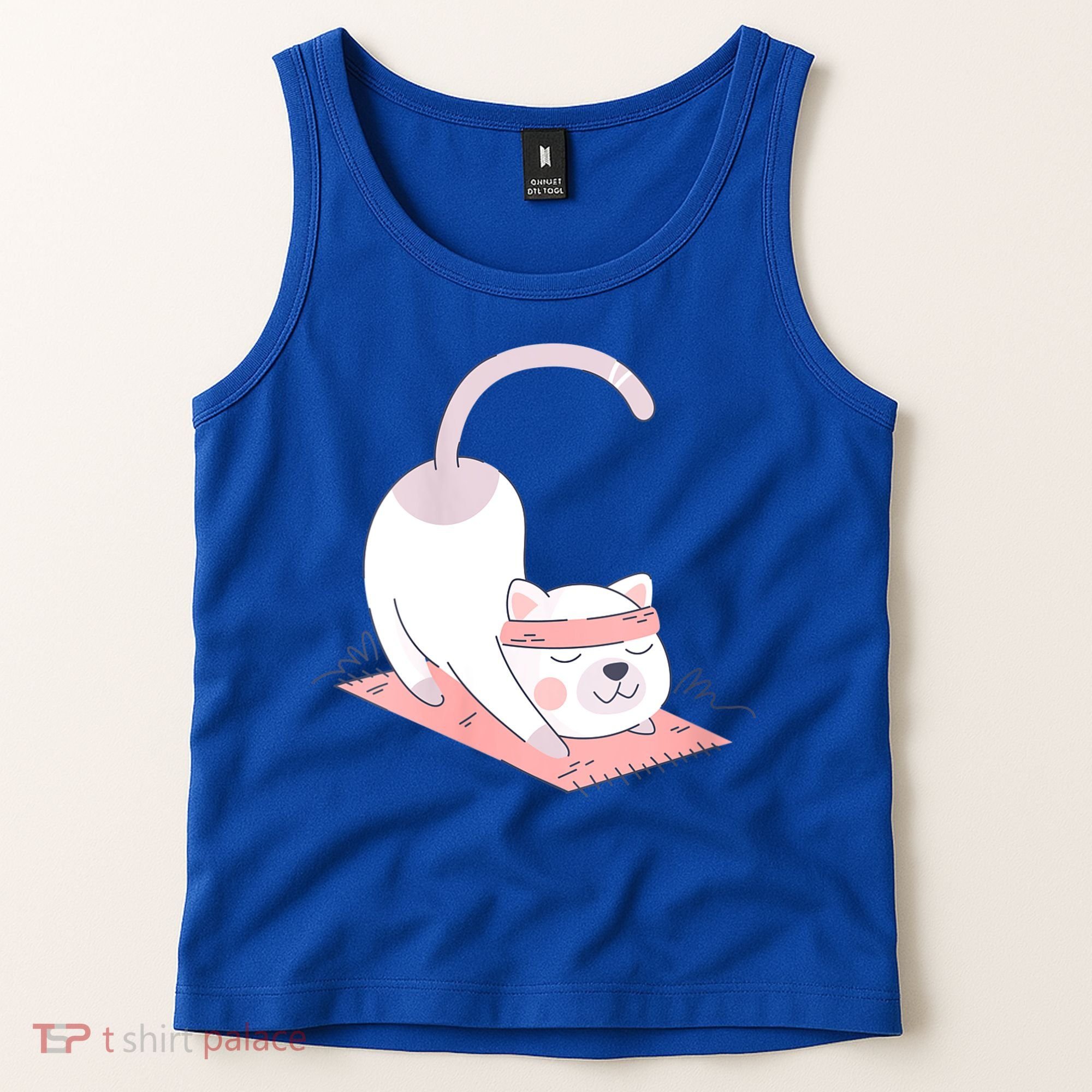 Womens Cat International Yoga Day Tank Top