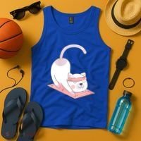 Womens Cat International Yoga Day Tank Top thumb 4