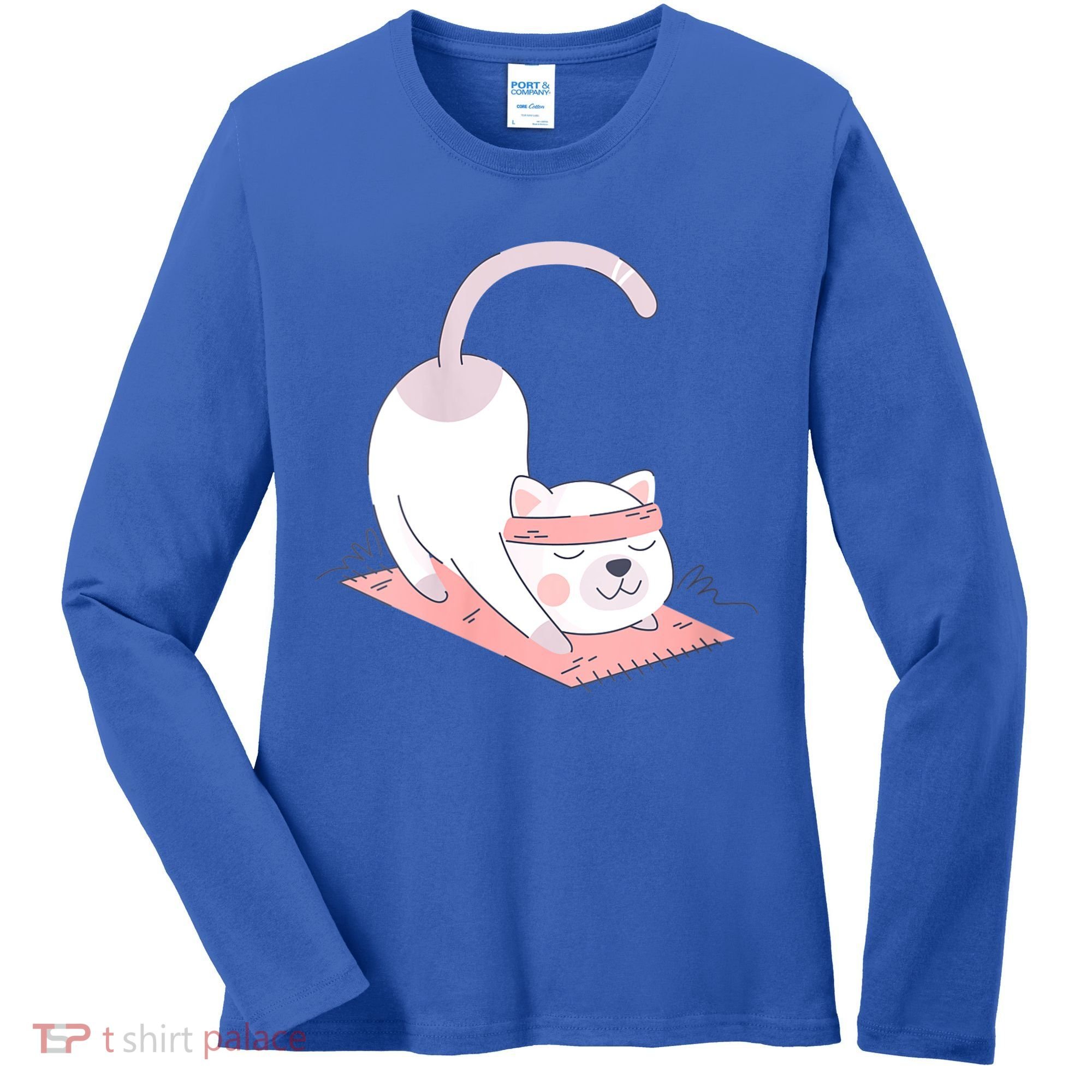Womens Cat International Yoga Day Women's Long Sleeve Shirt