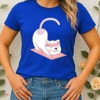 Womens Cat International Yoga Day Women's T-Shirt thumb 2