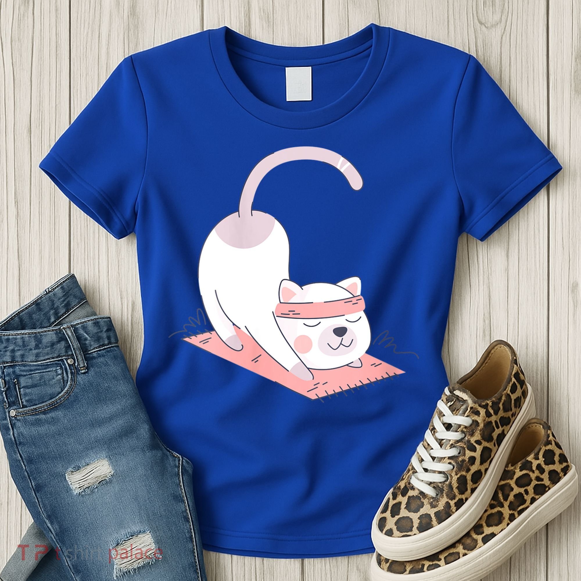 Womens Cat International Yoga Day Women's T-Shirt