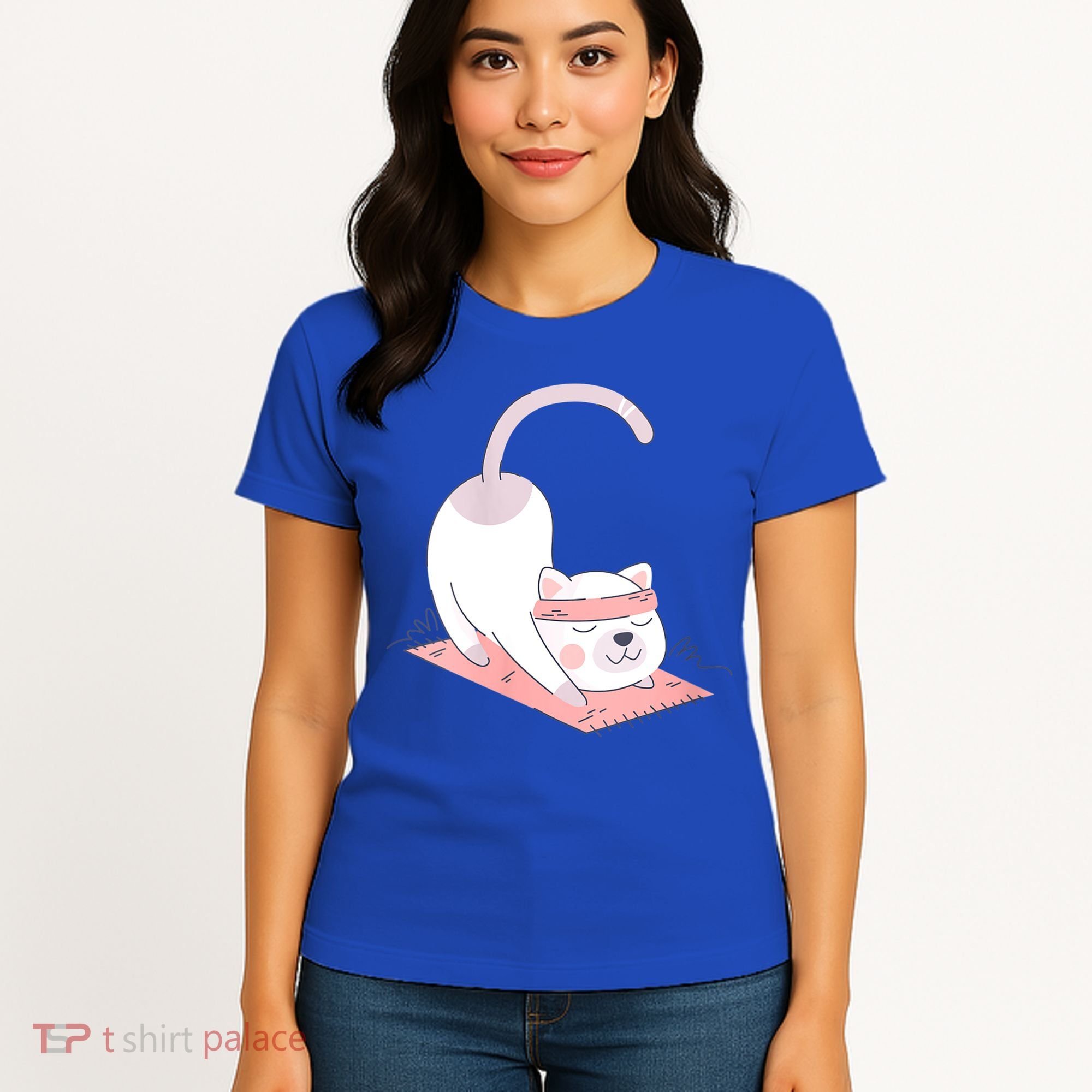 Womens Cat International Yoga Day Women's T-Shirt