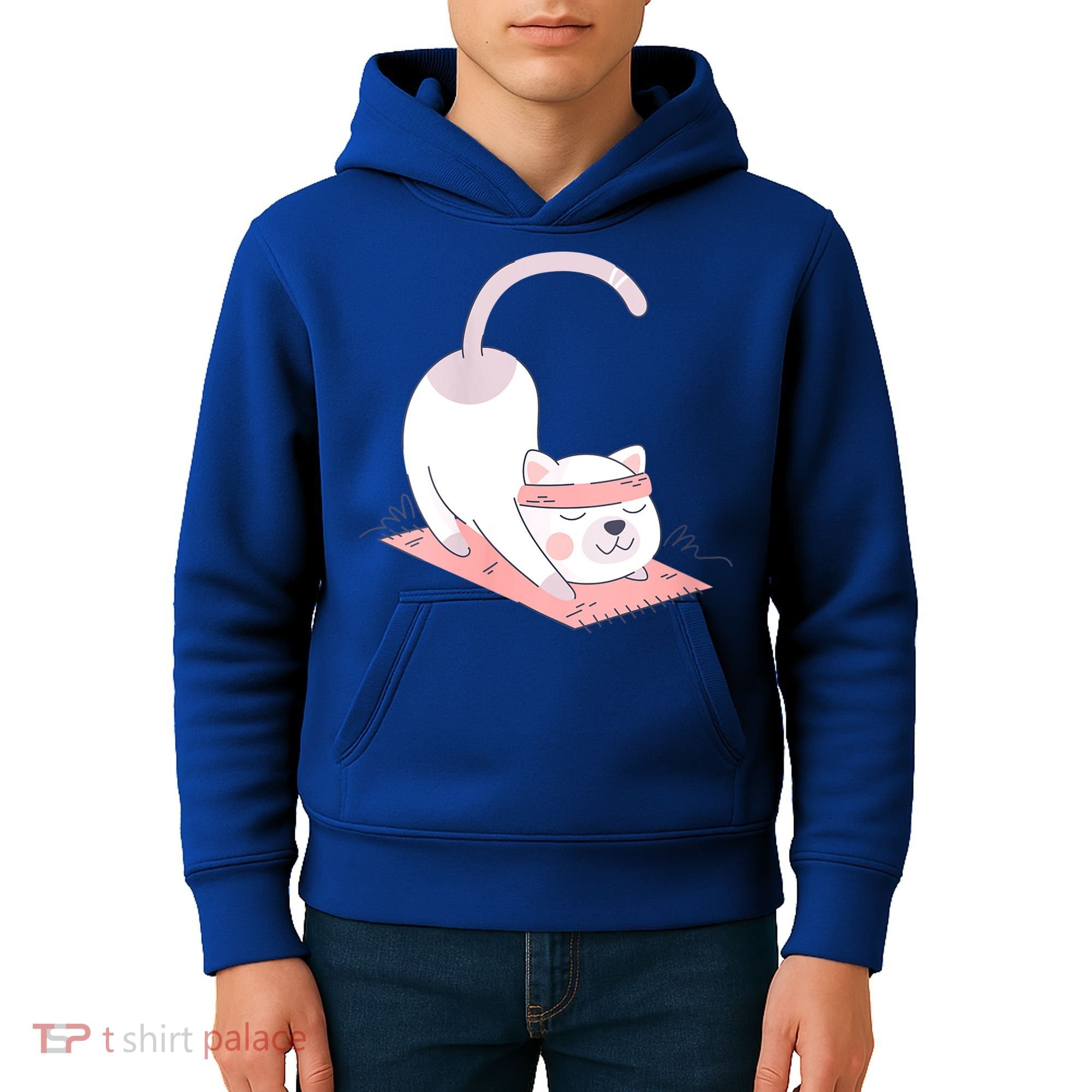 Womens Cat International Yoga Day Kids Hoodie