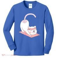Womens Cat International Yoga Day Kids Long Sleeve Shirt thumb 0