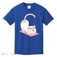 Womens Cat International Yoga Day Kids T-Shirt thumb 0