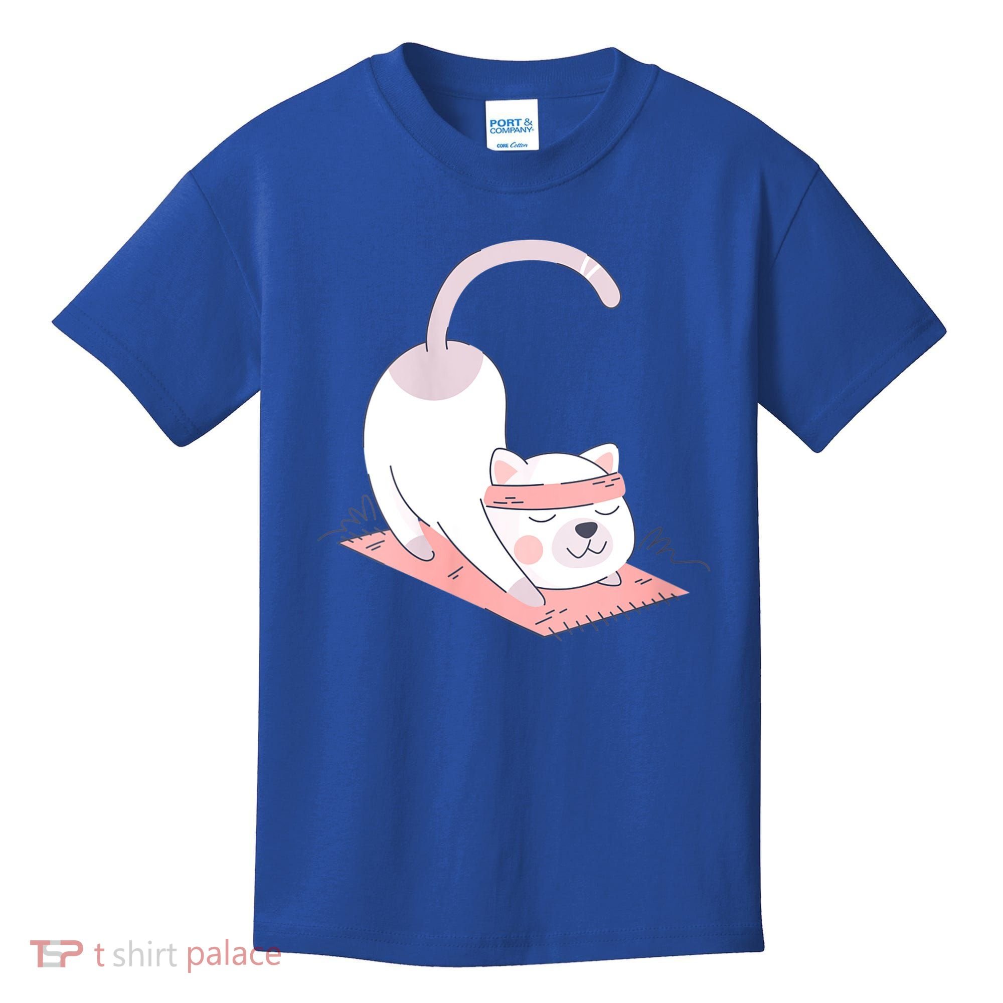 Womens Cat International Yoga Day Kids T-Shirt