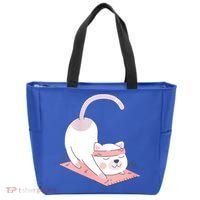 Womens Cat International Yoga Day Tote Bag thumb 0