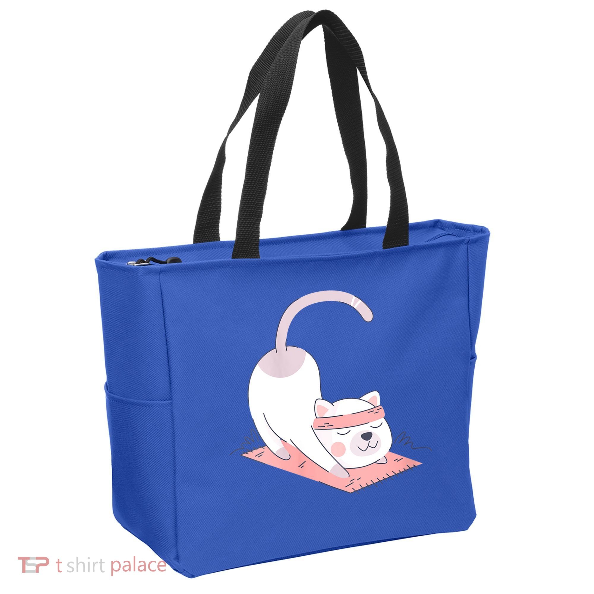 Womens Cat International Yoga Day Tote Bag