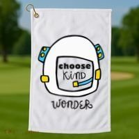 Wonder Choose Kind Auggie Choose Kind Space Helmet Golf Towel thumb 1