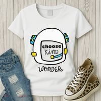 Wonder Choose Kind Auggie Choose Kind Space Helmet Women's T-Shirt thumb 3