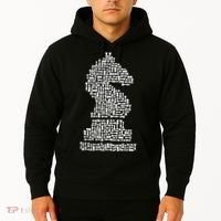 White Chess Knight Piece Mosaic Hoodie thumb 2