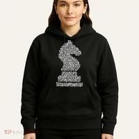 White Chess Knight Piece Mosaic Hoodie thumb 5