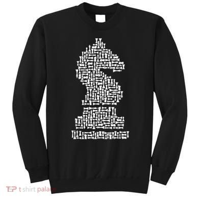 White Chess Knight Piece Mosaic Sweatshirt