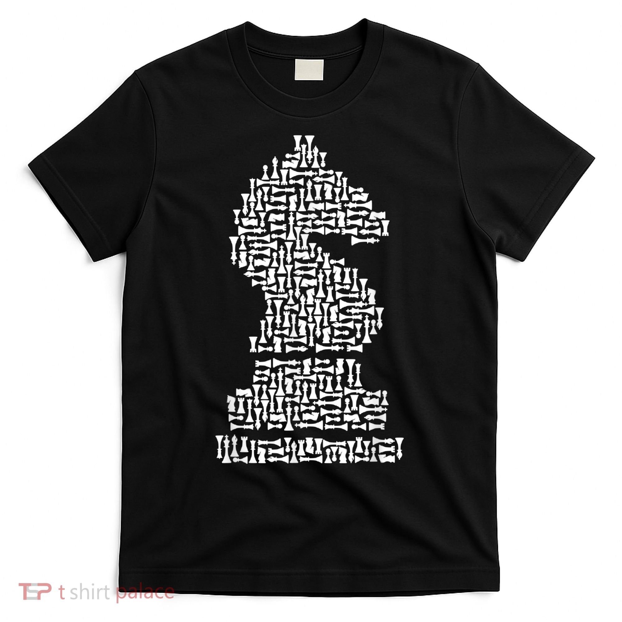 White Chess Knight Piece Mosaic T-Shirt