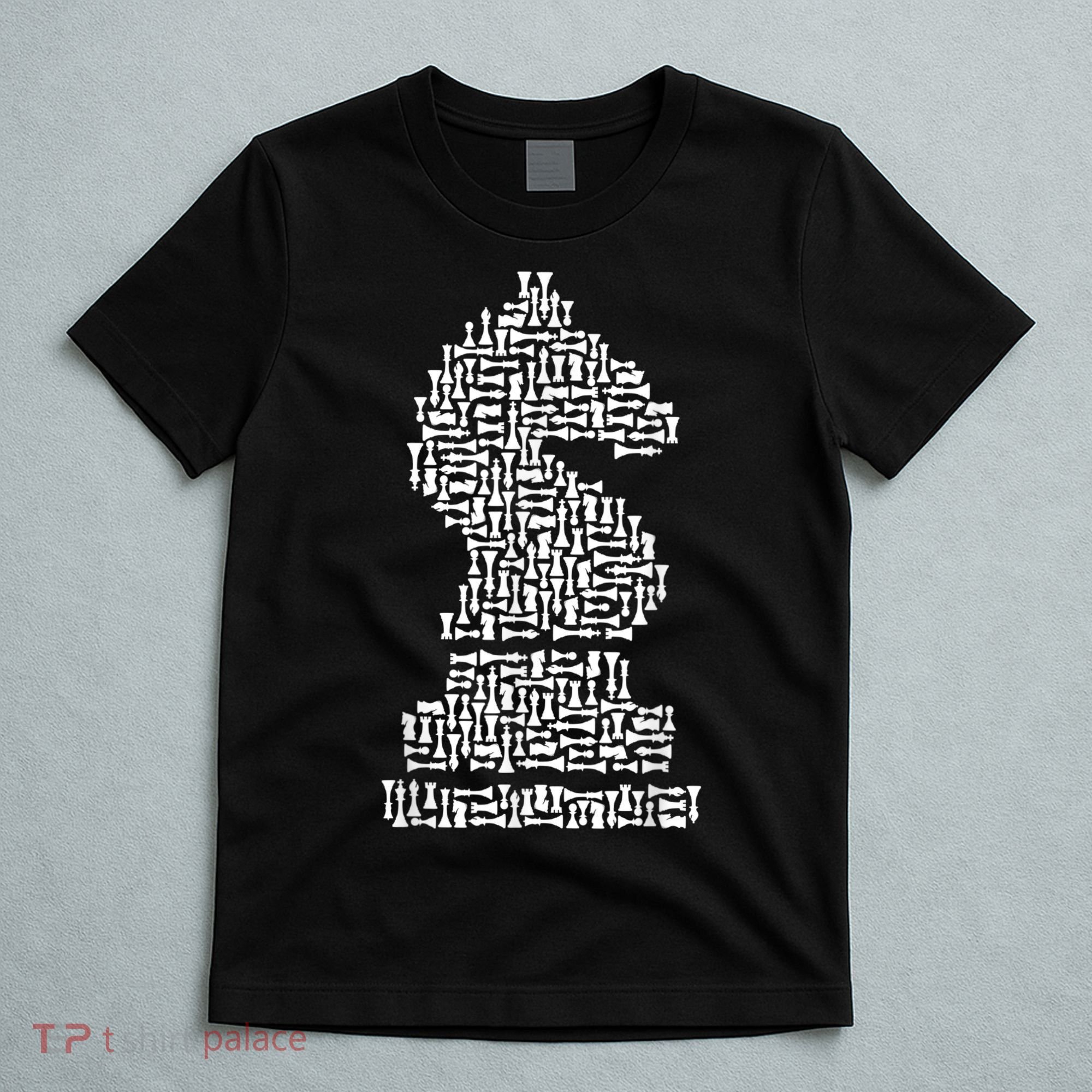 White Chess Knight Piece Mosaic T-Shirt