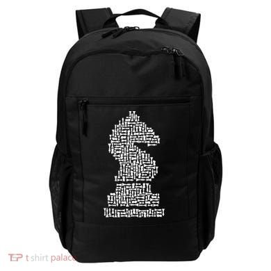 White Chess Knight Piece Mosaic Backpack