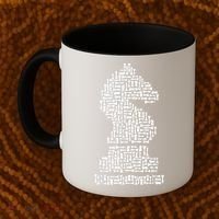 White Chess Knight Piece Mosaic Coffee Mug thumb 2