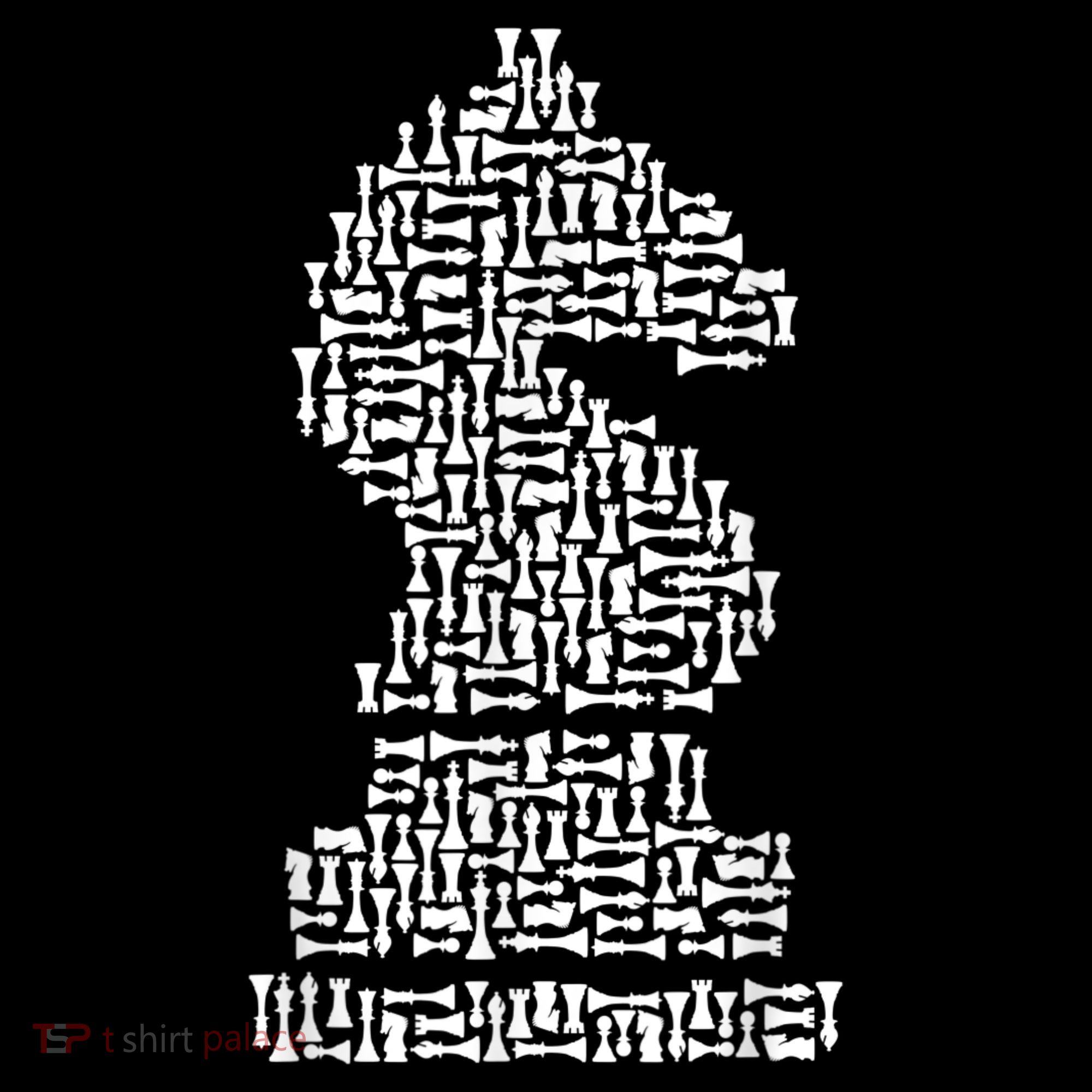 White Chess Knight Piece Mosaic Mousepad