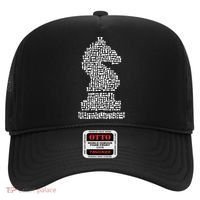 White Chess Knight Piece Mosaic Hat thumb 0