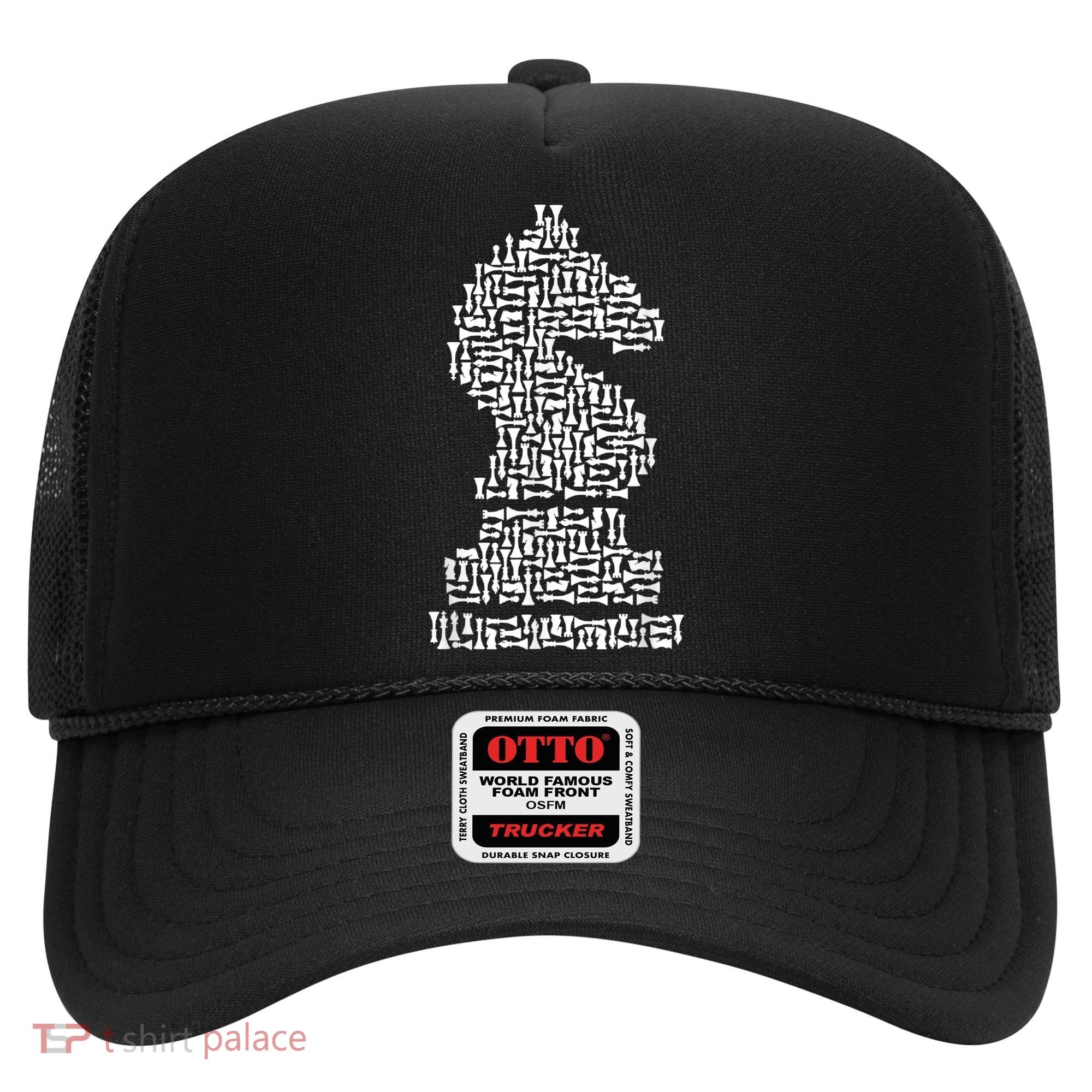 White Chess Knight Piece Mosaic Hat
