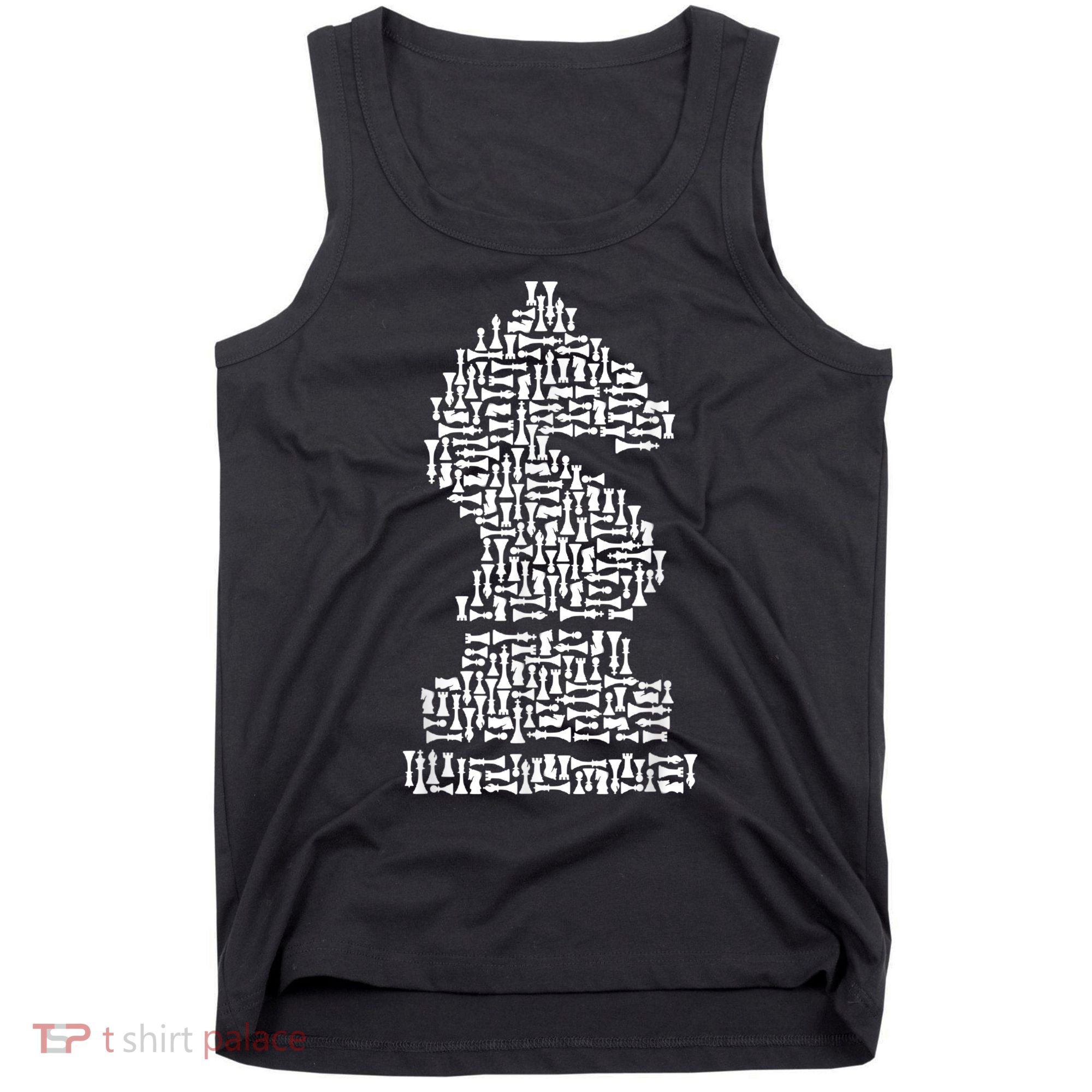 White Chess Knight Piece Mosaic Tank Top