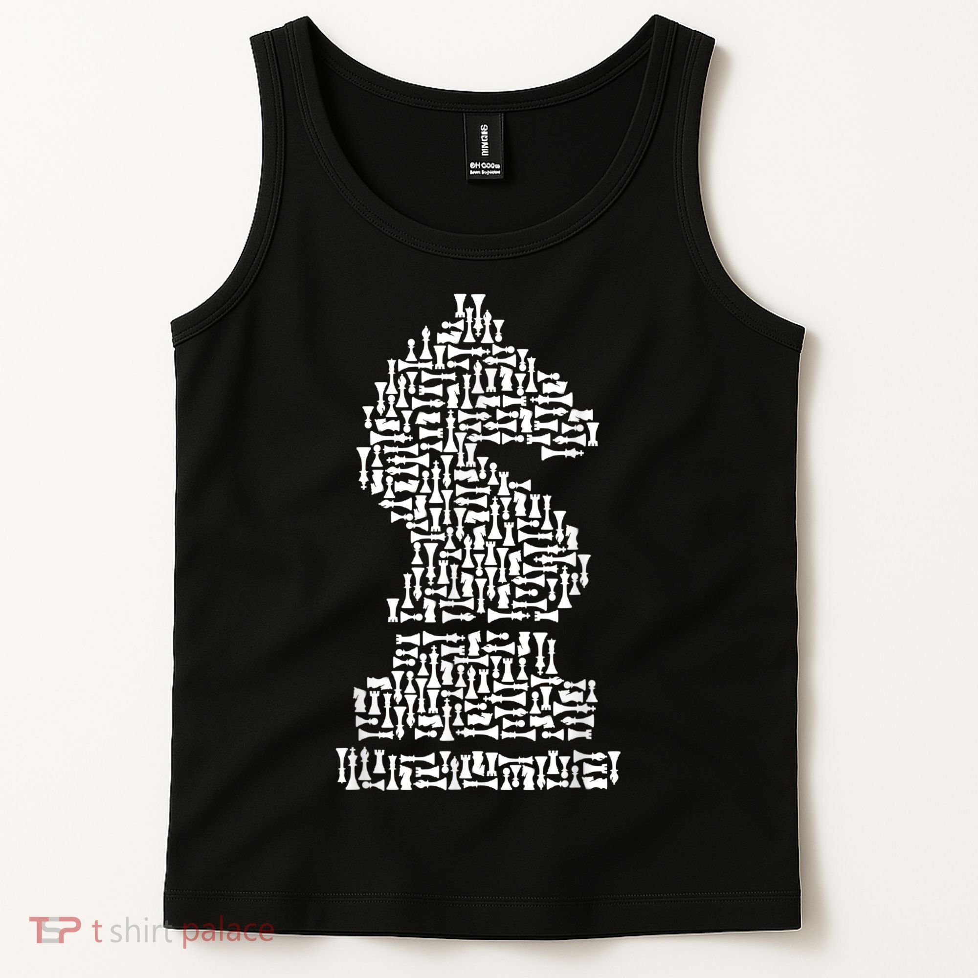 White Chess Knight Piece Mosaic Tank Top