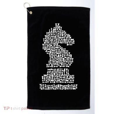 White Chess Knight Piece Mosaic Golf Towel