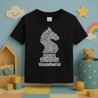 White Chess Knight Piece Mosaic Toddler T-Shirt thumb 3
