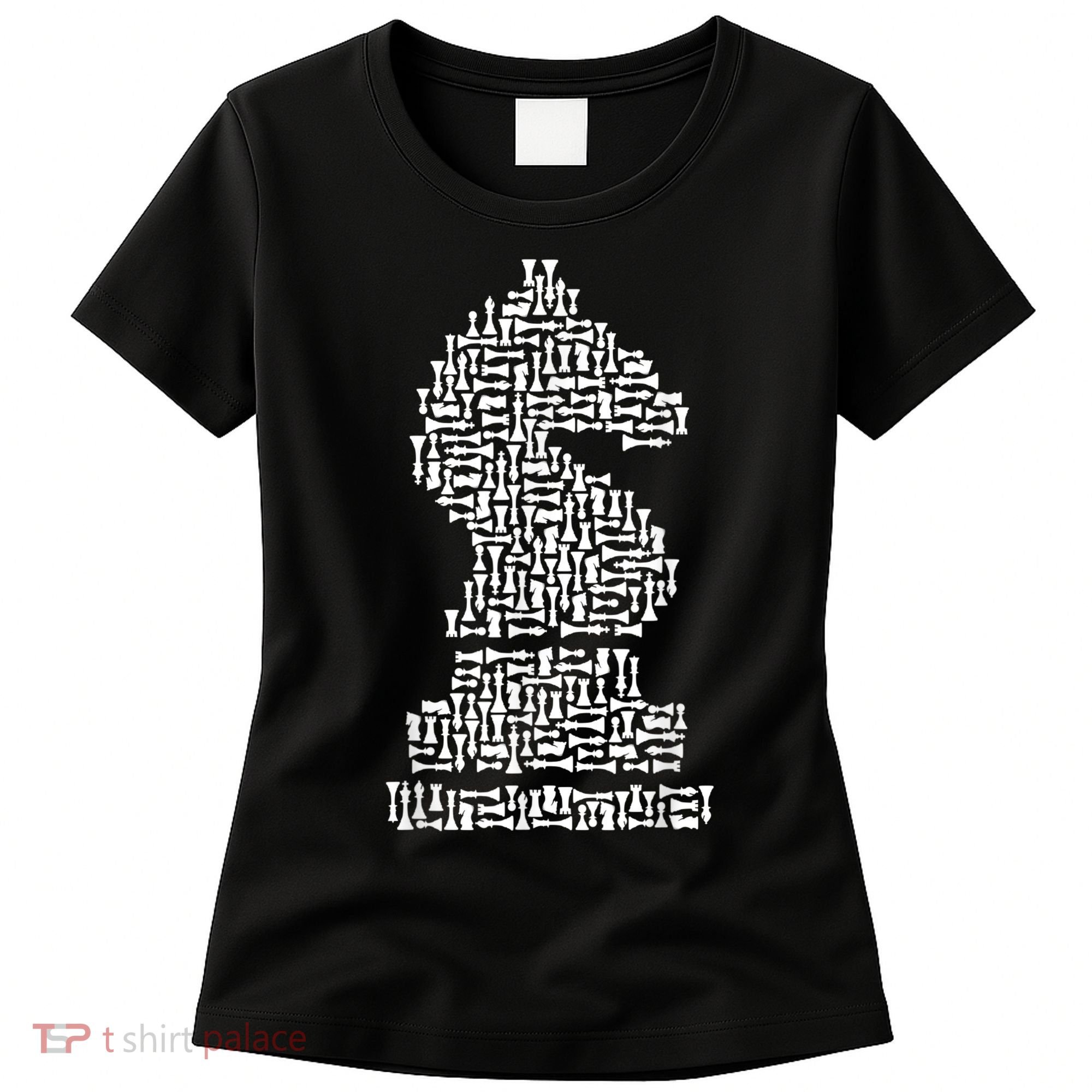 White Chess Knight Piece Mosaic Women's T-Shirt