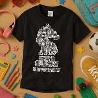 White Chess Knight Piece Mosaic Kids T-Shirt thumb 3