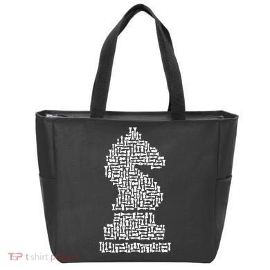 White Chess Knight Piece Mosaic Bag