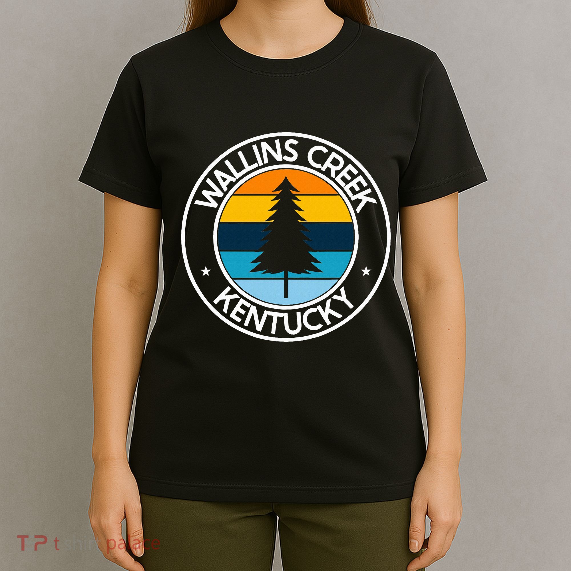 Wallins Creek Kentucky Ky Usa City Pride Tree Sunset T-Shirt